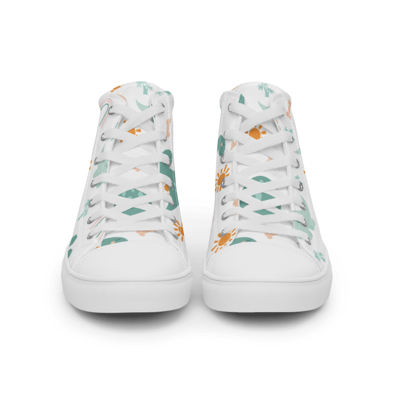 ABDL green dinosaur high top canvas shoes