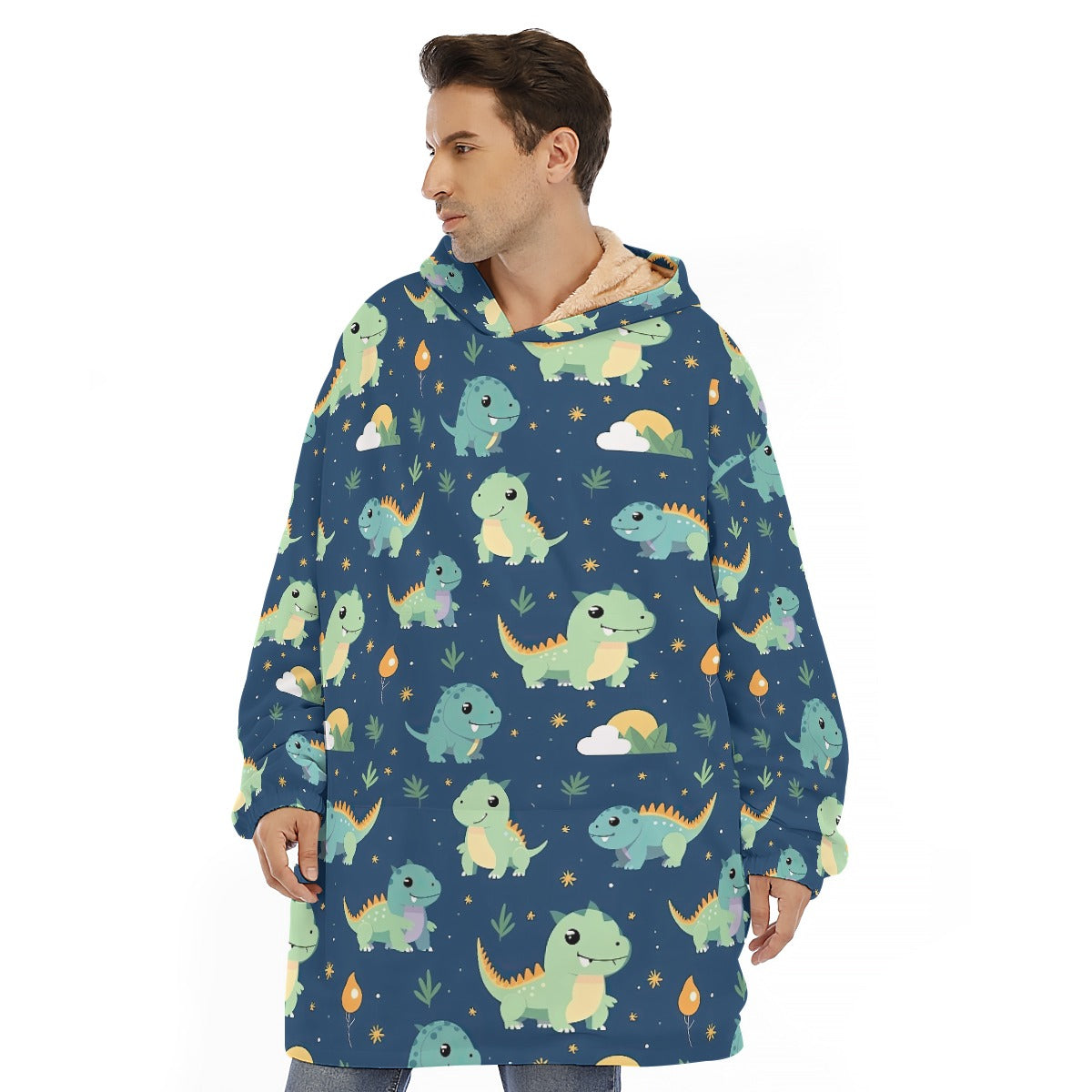 Little Space Dino Friends Sherpa Hoodie Blanket