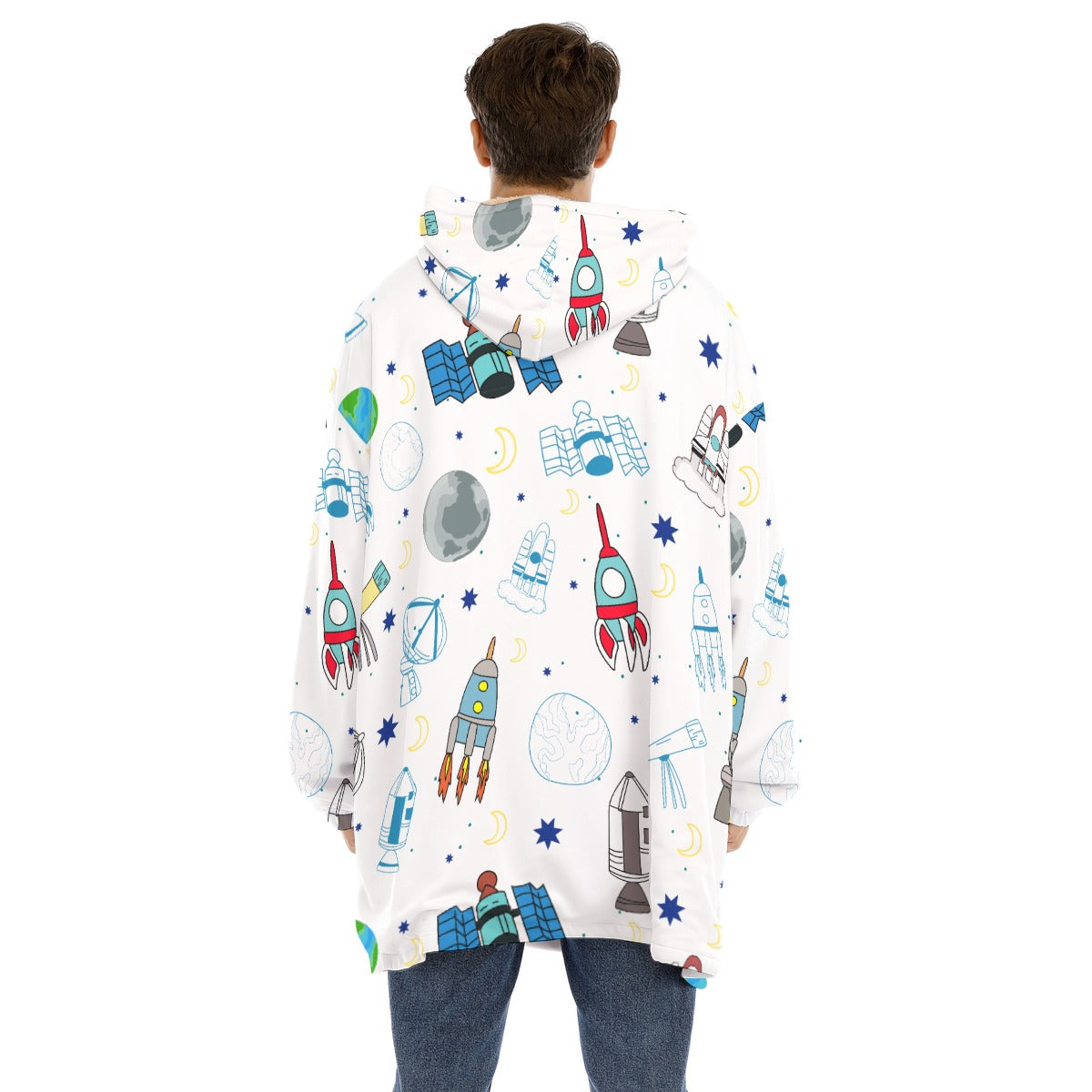 Little Space Cosmic Adventure Sherpa Hoodie Blanket