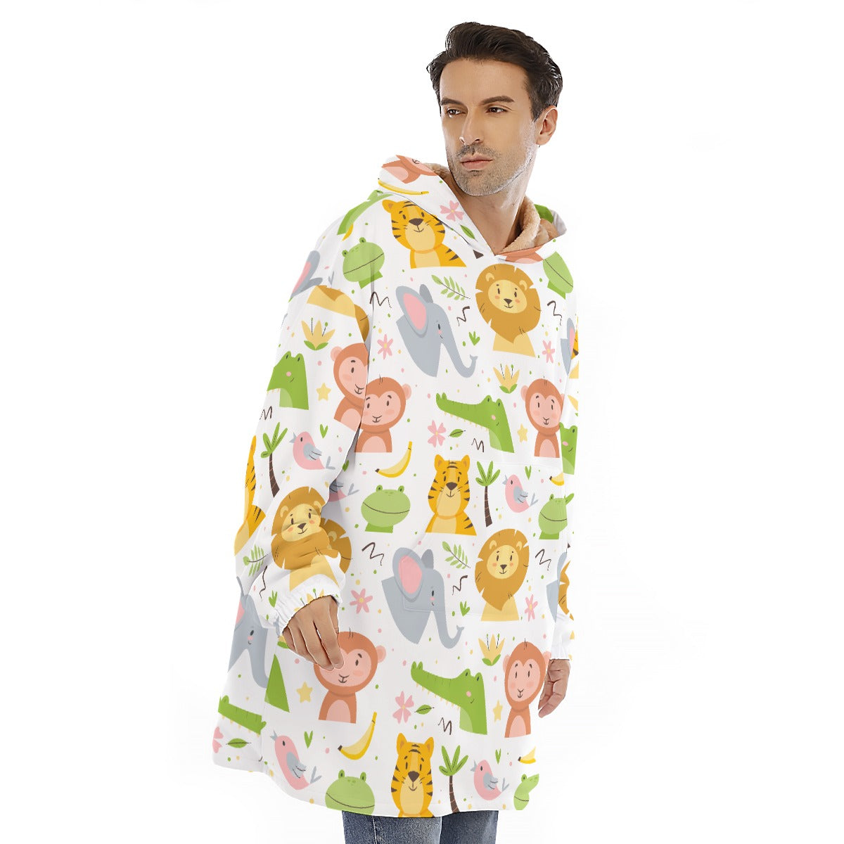 Little Space Jungle Friends Sherpa Hoodie Blanket