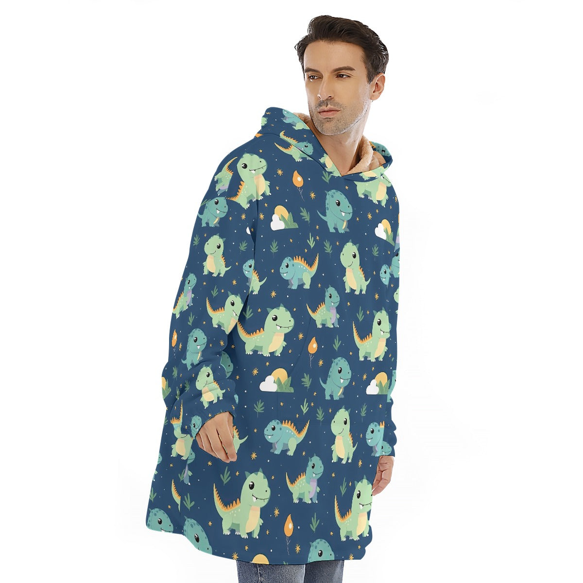 Little Space Dino Friends Sherpa Hoodie Blanket