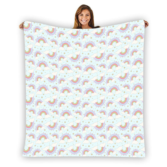 🌈 Rainbow Snuggles Fleece Blanket 🌈