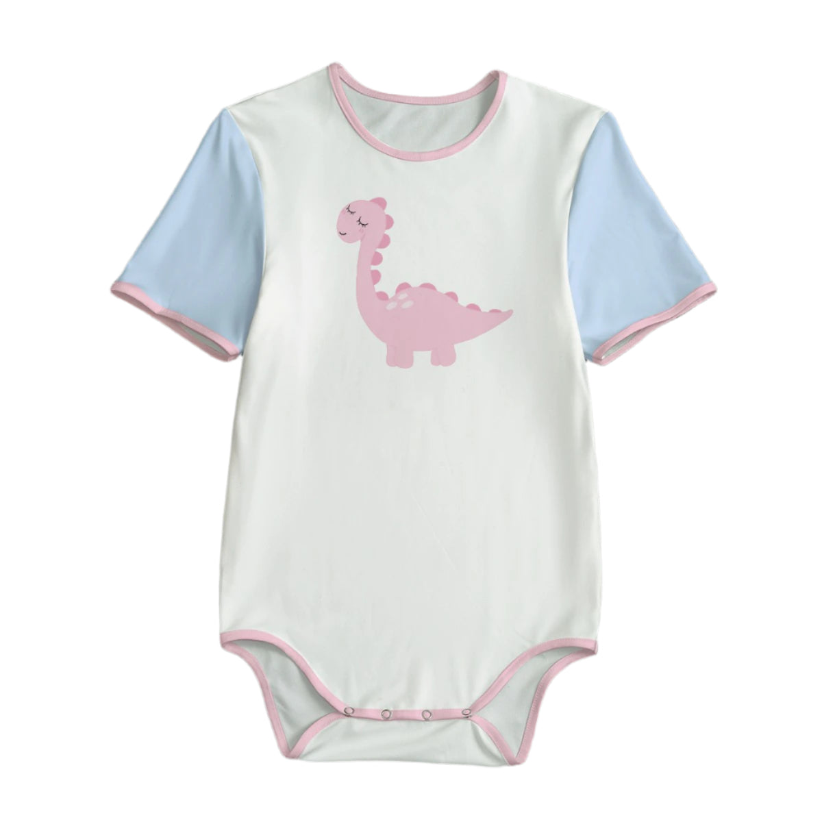 "Pink Dinosaur Baby Onesie – Soft and Playful for Little Dino Lovers!"