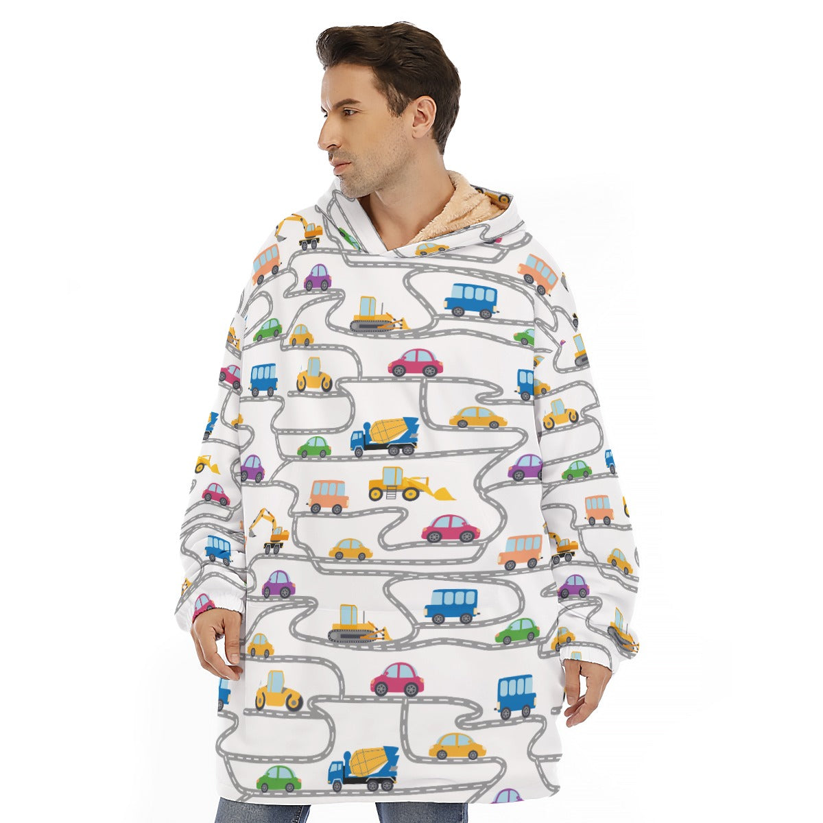 Little Space Cozy Cars Sherpa Hoodie Blanket