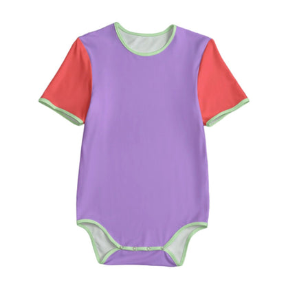 Playful Grape Pop Color Block ABDL Onesie