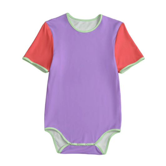 Playful Grape Pop Color Block ABDL Onesie