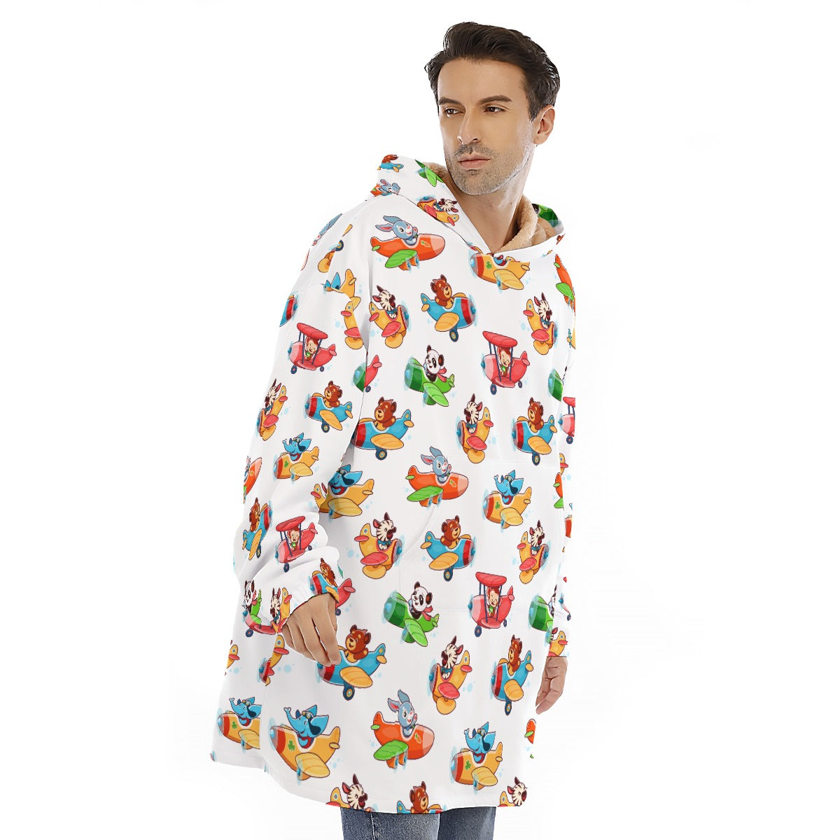 Little Space Animal Pilots Sherpa Hoodie Blanket