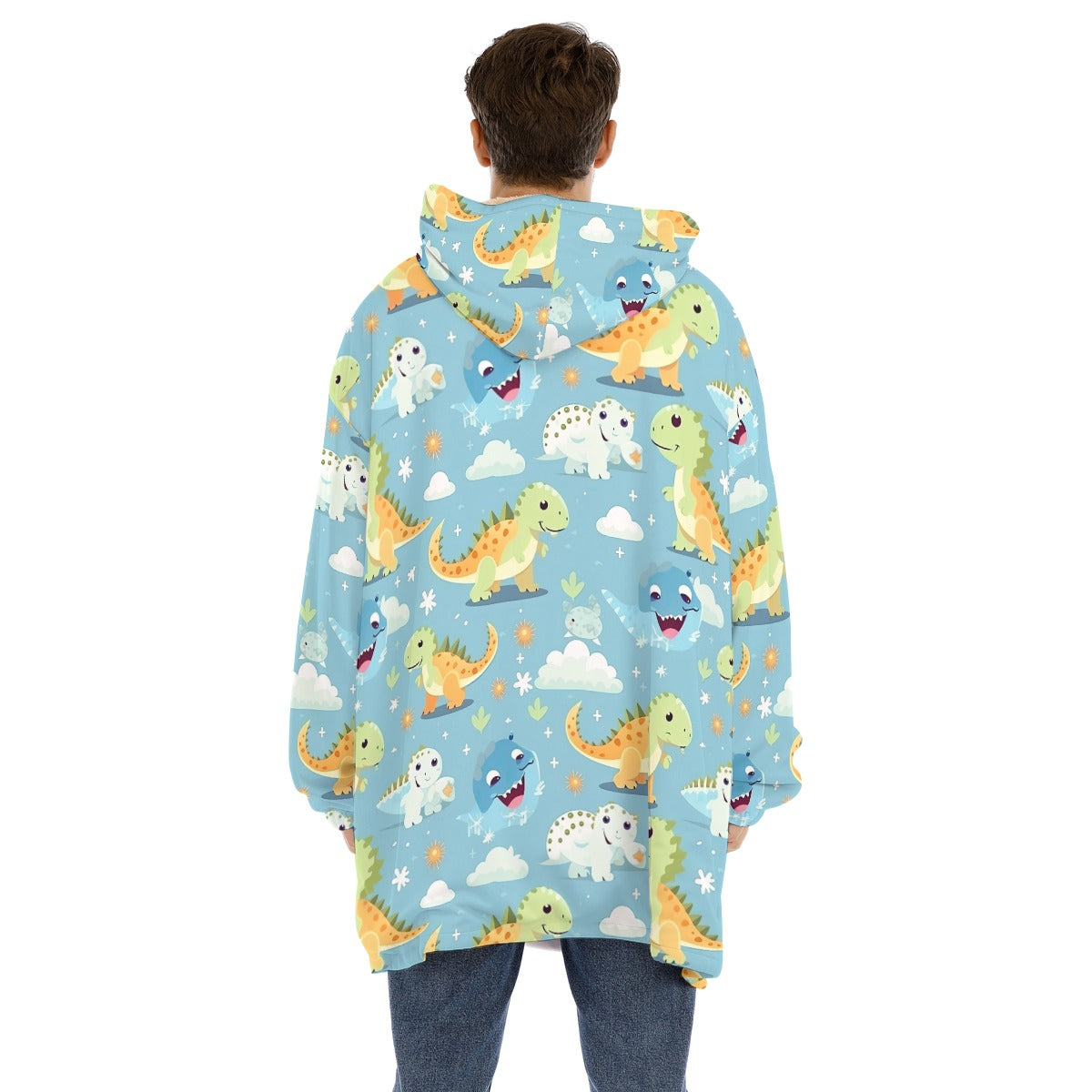 Little Space Happy Dinosaurs Sherpa Hoodie Blanket