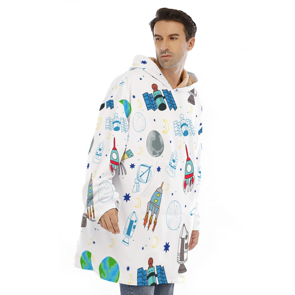 Little Space Cosmic Adventure Sherpa Hoodie Blanket