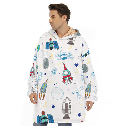 Little Space Cosmic Adventure Sherpa Hoodie Blanket