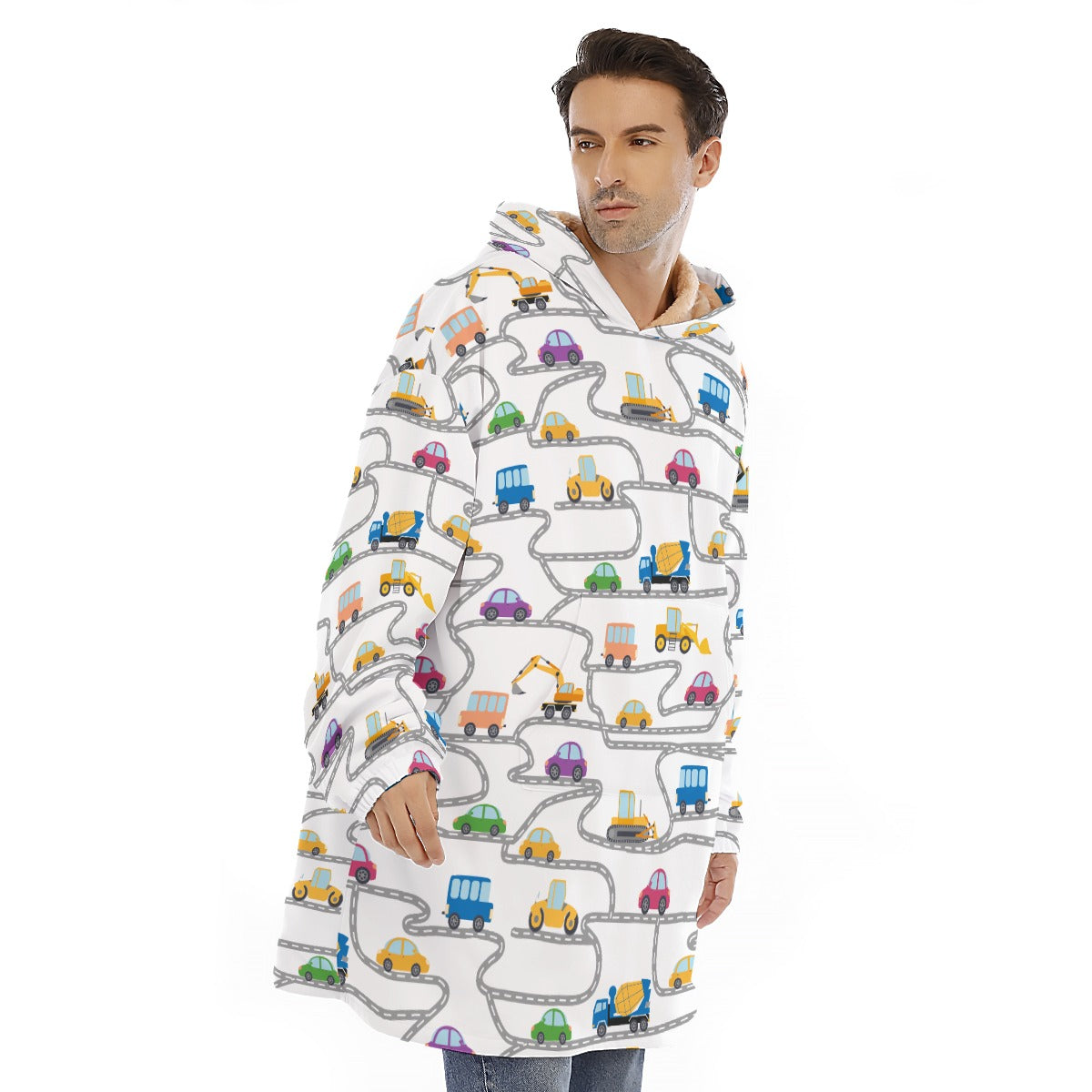 Little Space Cozy Cars Sherpa Hoodie Blanket