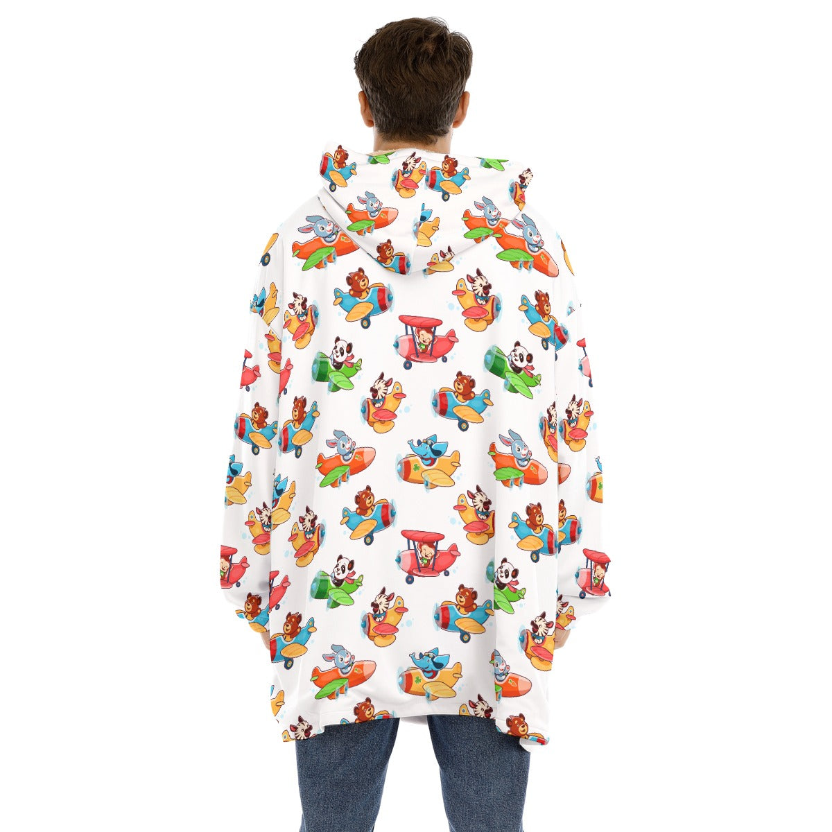 Little Space Animal Pilots Sherpa Hoodie Blanket