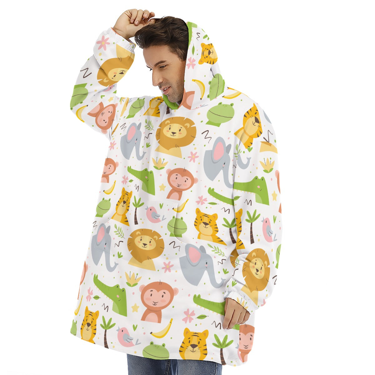 Little Space Jungle Friends Sherpa Hoodie Blanket